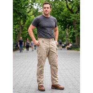 5.11 Tactical Series Mens Cargo Pants Khaki Tan Ripstop 38x36 Actual 38x35 Work